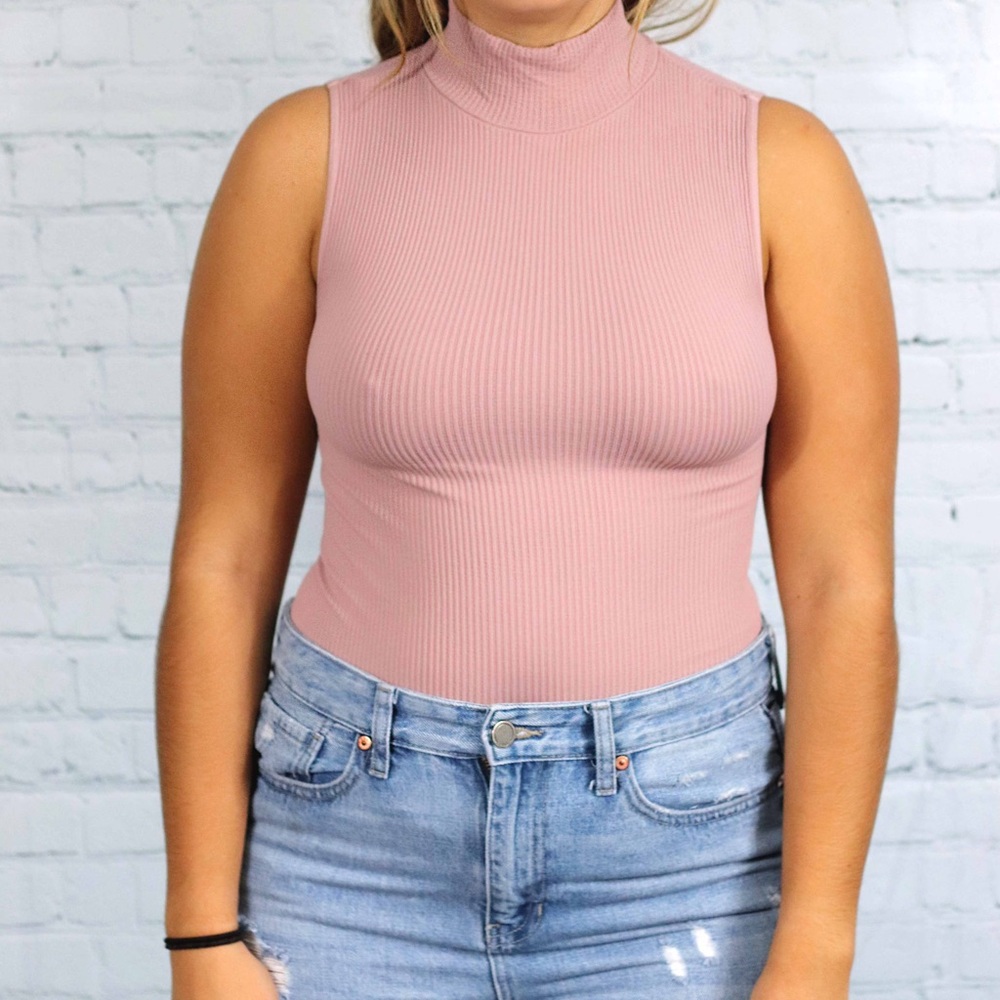 Nikibiki Dusty Rose Turtleneck Tank
